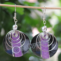 Earring, Made From Resin With Leather And Stainless
