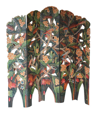 Wooden Partition, Hand Carved From Mahogany Wood