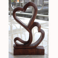 Wooden Abstract Carving, Hand Carved From Suar Wood