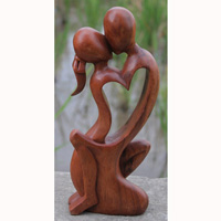 Wooden Abstract Carving, Hand Carved From Suar Wood