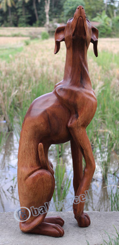 Wooden Dog, Hand Carved From Suar Wood