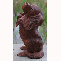 Wooden Dog, Hand Carved From Suar Wood
