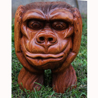 Wooden Monkey, Hand Carved From Suar Wood