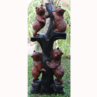 Wooden Bear, Hand Carved From Suar Wood