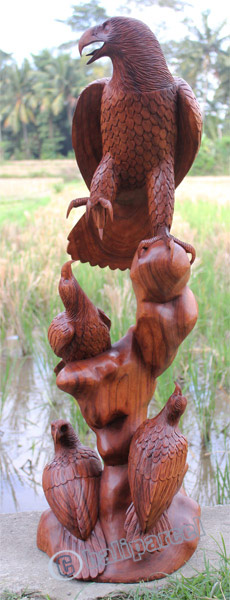 Wooden Eagle Handcarved From Suar Wood