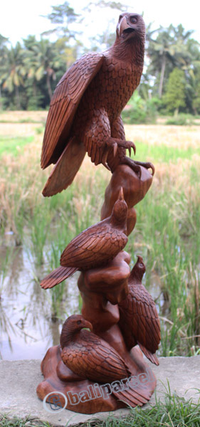Wooden Eagle Handcarved From Suar Wood