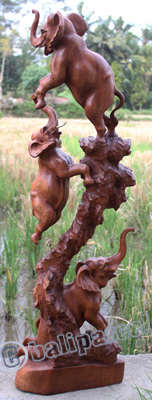 Wooden Elephant,  Hand Carved From Suar Wood