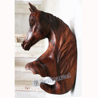 Wooden Horse Head Hook, Hand Carved From Suar Wood