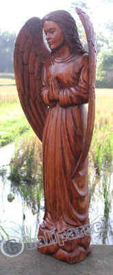 Wooden Angel, Handcrafted From Suar Wood