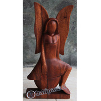 Wooden Angel, Handcrafted From Suar Wood