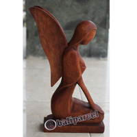 Wooden Angel, Handcrafted From Suar Wood