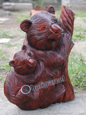 Wooden Koala, Hand Carved From Suar Wood
