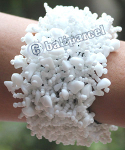 Bracelet, Made From Glassbeads With Stone