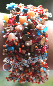 Bracelet, Made From Glassbeads With Stone