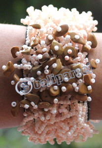 Bracelet, Made From Glassbeads With Stone