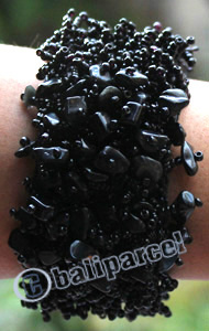 Bracelet, Made From Glassbeads With Stone
