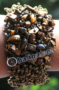 Bracelet, Made From Glassbeads With Stone