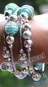 Bracelet, Made From Metal With Beads