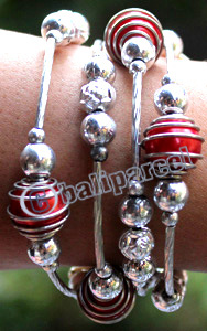 Bracelet, Made From Metal With Beads