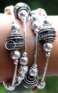 Bracelet, Made From Metal With Beads