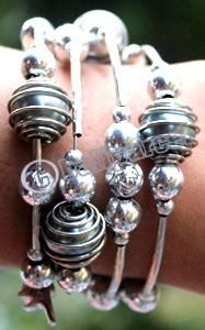 Bracelet, Made From Metal With Beads