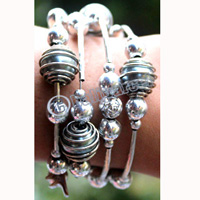 Bracelet, Made From Metal With Beads