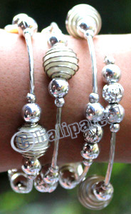 Bracelet, Made From Metal With Beads