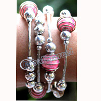 Bracelet, Made From Metal With Beads