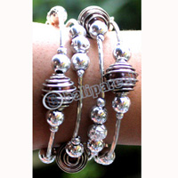 Bracelet, Made From Metal With Beads