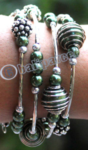 Bracelet, Made From Metal, Beads, And Shell
