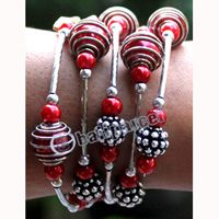 Bracelet, Made From Metal, Beads, And Shell