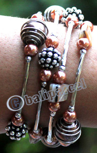 Bracelet, Made From Metal, Beads, And Shell
