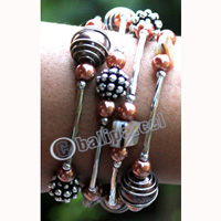 Bracelet, Made From Metal, Beads, And Shell