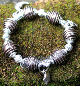 Bracelet, Made From Metal With Beads