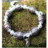 Bracelet, Made From Metal With Beads