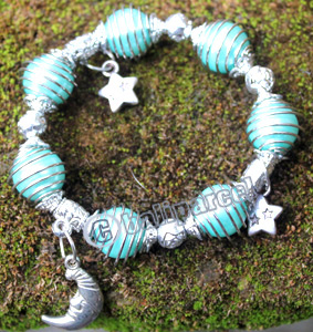 Bracelet, Made From Metal With Beads