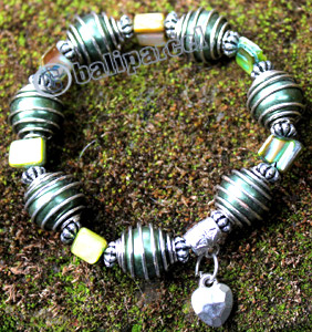 Bracelet, Made From Metal, Beads And Shell