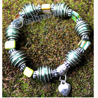 Bracelet, Made From Metal, Beads And Shell