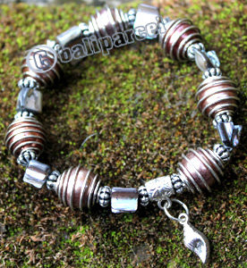 Bracelet, Made From Metal, Beads And Shell