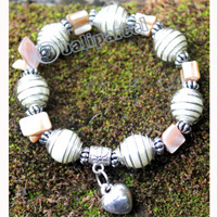 Bracelet, Made From Metal, Beads And Shell