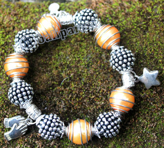 Bracelet, Made From Metal With Beads