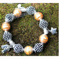 Bracelet, Made From Metal With Beads