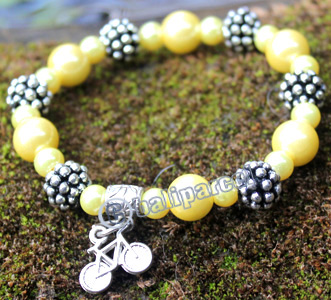 Bracelet, Made From Metal With Beads