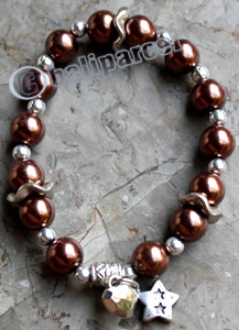 Bracelet, Made From Metal With Beads