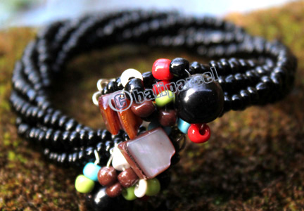 Bracelet, Made From Glassbeads With Shell