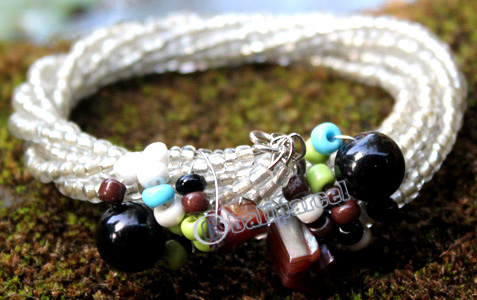 Bracelet, Made From Glassbeads With Shell