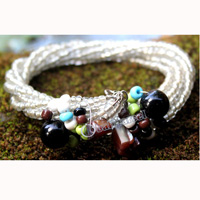 Bracelet, Made From Glassbeads With Shell