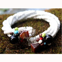 Bracelet, Made From Glassbeads With Shell