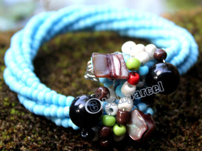 Bracelet, Made From Glassbeads With Shell
