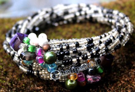 Bracelet, Made From Glassbeads With Shell